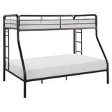 Lunar Dark Bronze Modern Traditional Metal Twin/Full Sturdy Ladder Bunk Bed Assembly Required - Ella Furniture