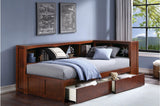 Rowe Dark Cherry Modern Contemporary Transitional Solid Wood Bookcase Youth Panel Bedroom Set - Ella Furniture