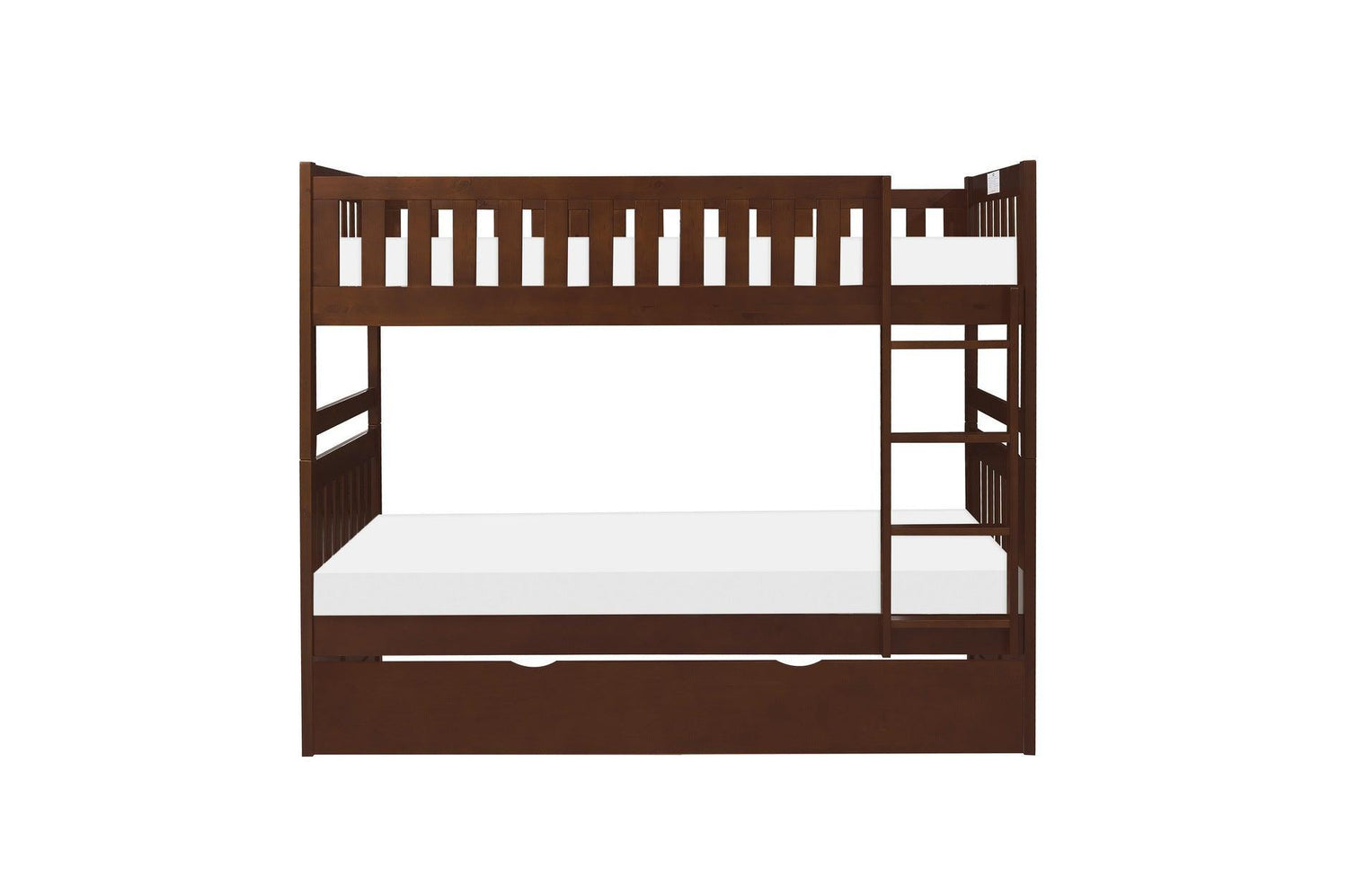 Rowe Dark Cherry Transitional Youth Twin Bookcase Platform Corner Bedroom Set With Youth Trundle - Ella Furniture