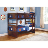 Rowe Dark Cherry Transitional Pine Veneer, Wood And Engineered Wood Twin/twin Bunk Bed - Ella Furniture