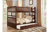 Rowe Dark Cherry Modern Transitional Solid Wood Youth Twin Over Twin Bedroom Set - Ella Furniture
