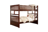Rowe Dark Cherry Modern Transitional Solid Wood Youth Twin Over Twin Bedroom Set - Ella Furniture