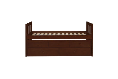 Rowe Dark Cherry Modern Contemporary Transition Solid Wood Youth Bedroom With Storage Set - Ella Furniture