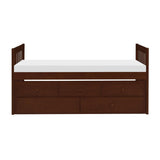 Rowe Dark Cherry Modern Transitional Pine Veneer, Wood And Engineered Wood Twin/twin Trundle Bed - Ella Furniture
