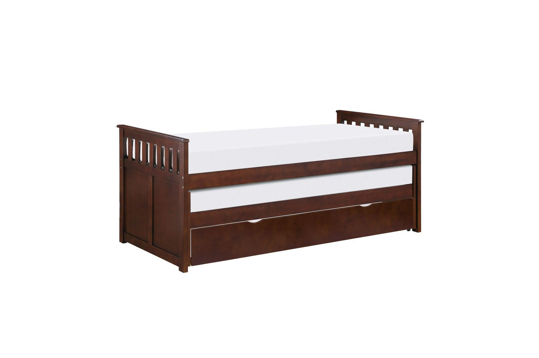 Rowe Dark Cherry Modern Solid Wood Youth Transitional Twin Over Twin Bedroom Set - Ella Furniture
