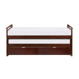 Rowe Dark Cherry Pine Veneer, Wood And Engineered Wood Youth Twin Daybed With Storage Boxes - Ella Furniture