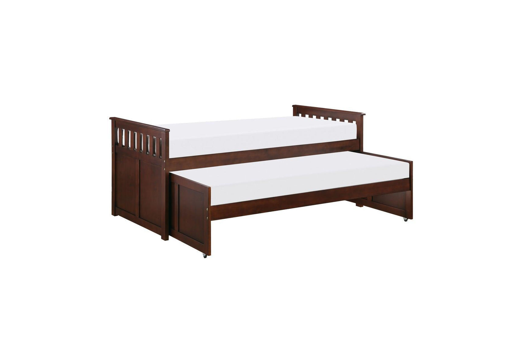 Rowe Dark Cherry Modern Solid Wood Youth Transitional Twin Over Twin Bedroom Set - Ella Furniture