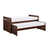 Rowe Dark Cherry Modern Transitional Pine Veneer, Wood And Engineered Wood Twin/twin Bed - Ella Furniture