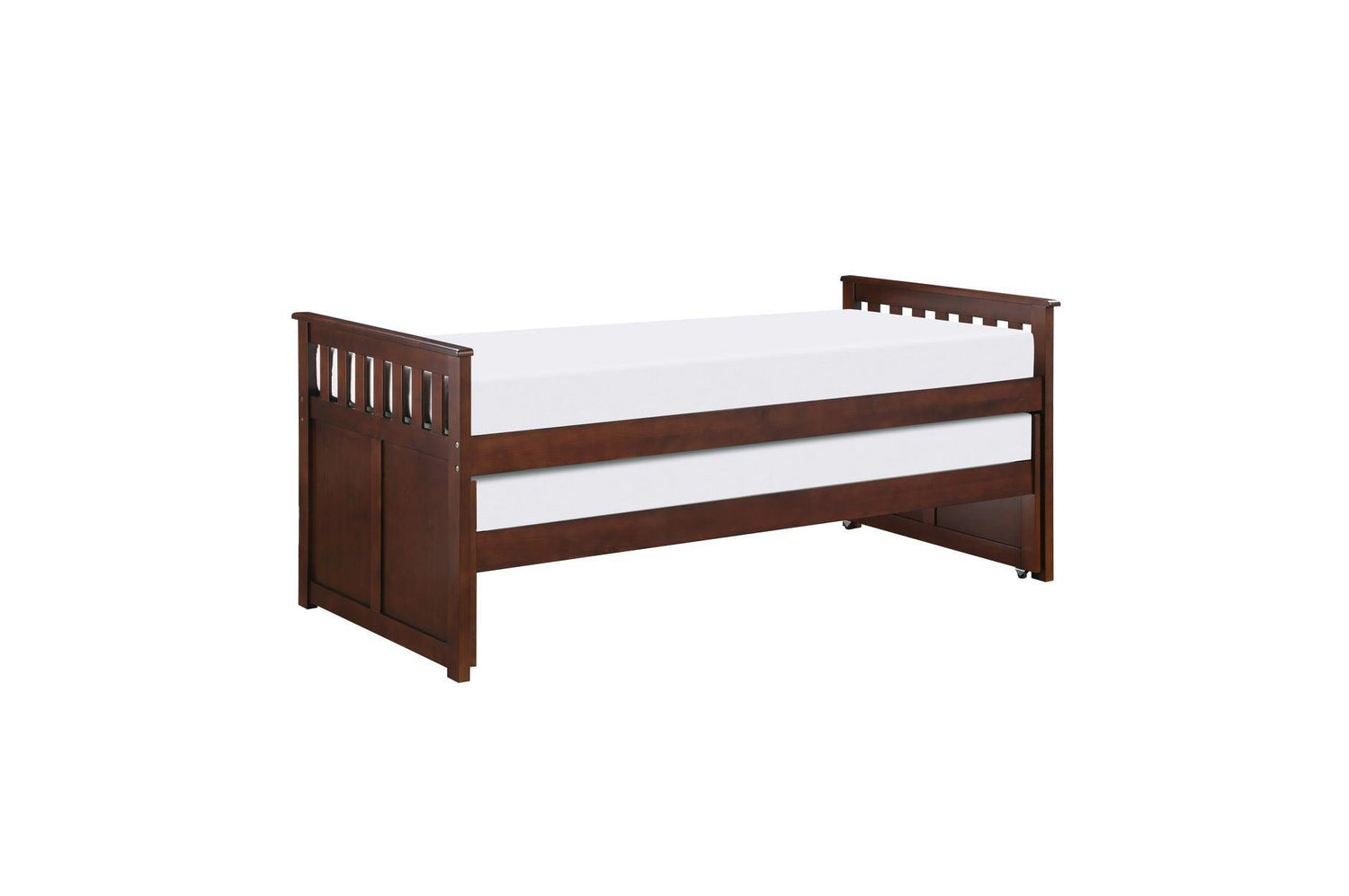 Rowe Dark Cherry Modern Solid Wood Youth Transitional Twin Over Twin Bedroom Set - Ella Furniture