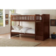 Rowe Dark Cherry Transitional Pine Veneer, Wood And Engineered Wood Twin/twin Step Bunk Bed - Ella Furniture