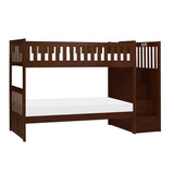 Rowe Dark Cherry Transitional Pine Veneer, Wood And Engineered Wood Twin/twin Step Bunk Bed - Ella Furniture