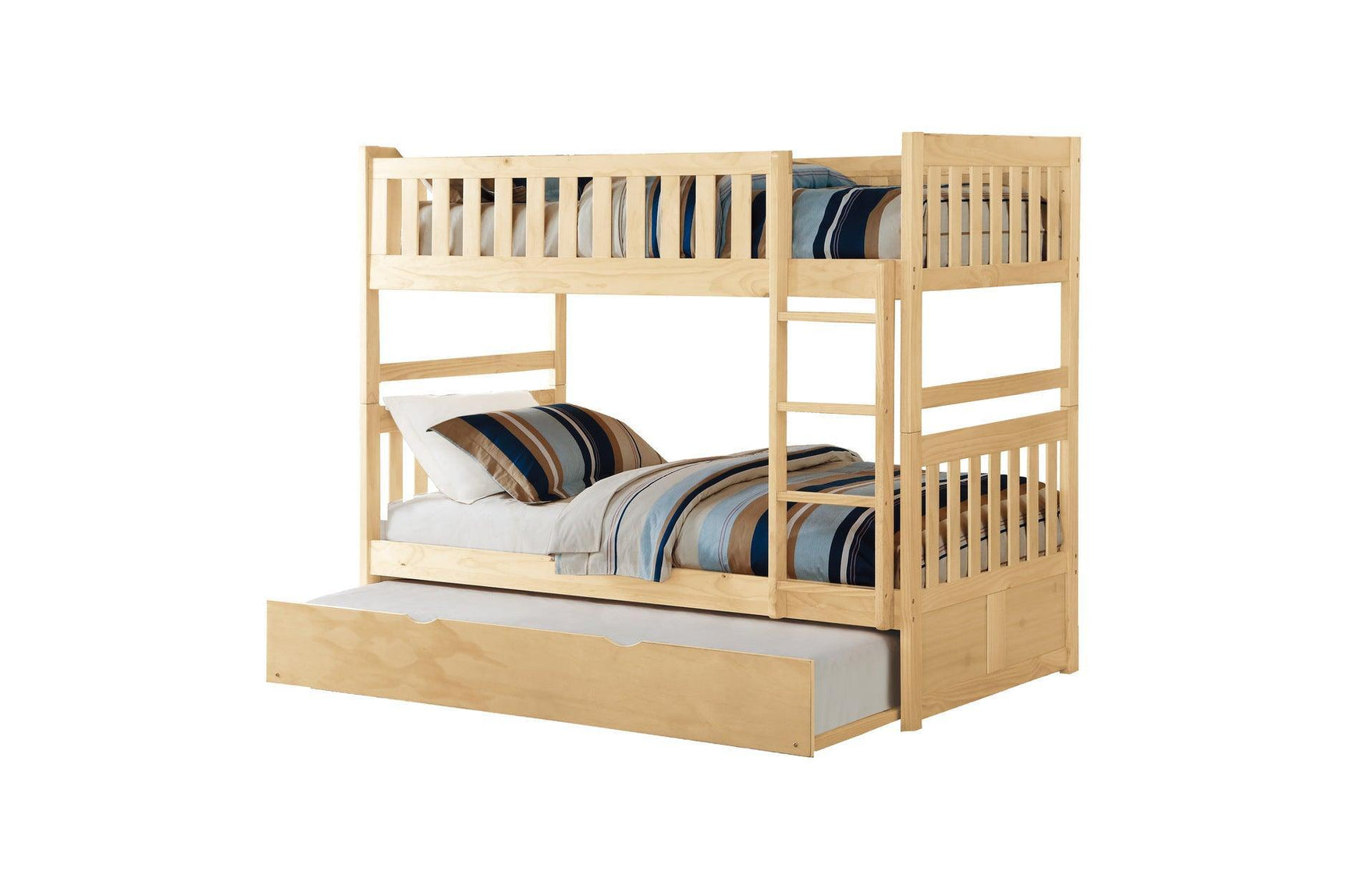 Bartly Natural Pine Modern Transitional Solid Wood Youth Bunk Bedroom Set - Ella Furniture