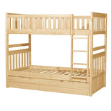 Bartly Natural Pine Pine Veneer, Wood And Engineered Wood Twin/twin Bunk Bed With Twin Trundle - Ella Furniture