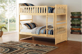 Bartly Natural Pine Modern Transitional Solid Wood Youth Bunk Bedroom Set - Ella Furniture