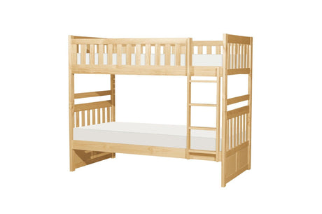 Bartly Natural Pine Modern Transitional Solid Wood Youth Bunk Bedroom Set - Ella Furniture