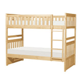 Bartly Natural Pine Transitional Pine Veneer, Wood And Engineered Wood Twin/twin Bunk Bed - Ella Furniture
