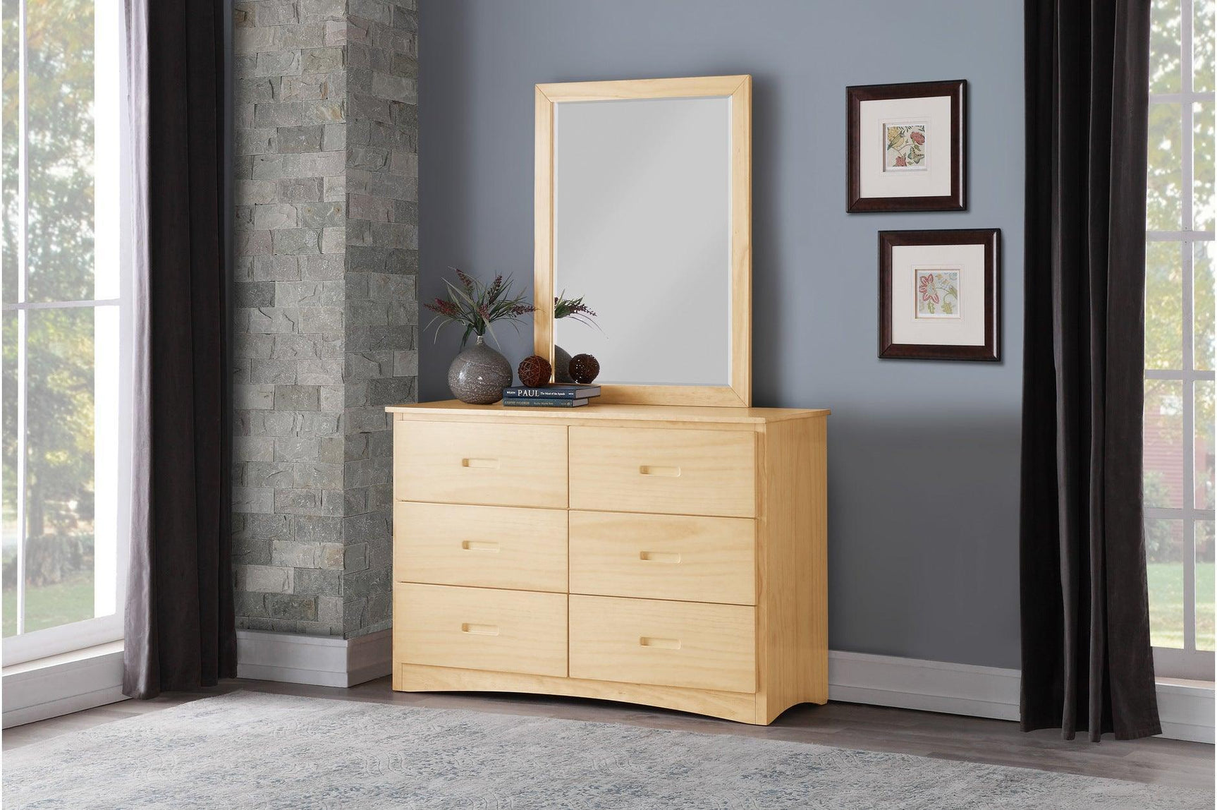 Bartly Natural Pine Modern Transitional Solid Wood Youth Twin/full Bunk Bedroom Set - Ella Furniture