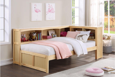 Bartly Natural Pine Modern Transitional Solid Wood Youth Bookcase Storage Bedroom Set - Ella Furniture