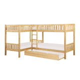Bartly Natural Pine Pine Veneer, Wood And Engineered Wood Corner Bunk Bed With Twin Trundle - Ella Furniture