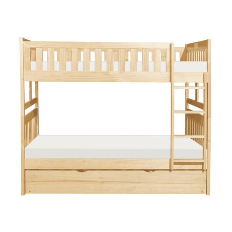 Bartly Natural Pine Pine Veneer, Wood And Engineered Wood Full/full Bunk Bed With Twin Trundle - Ella Furniture