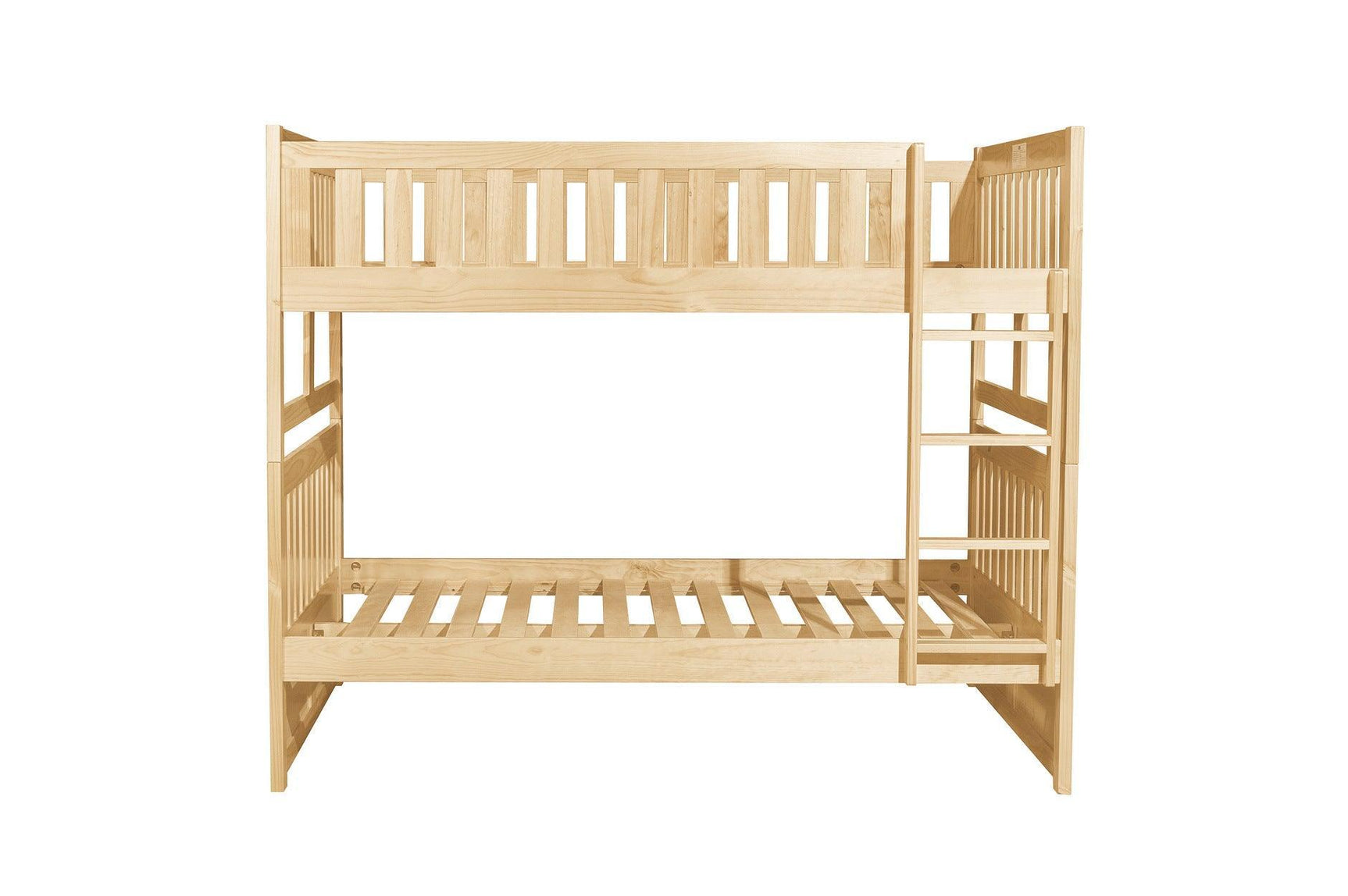 Bartly Natural Pine Modern Transitional Solid Wood Youth Full/full Bunk Bed With Storage Boxes - Ella Furniture