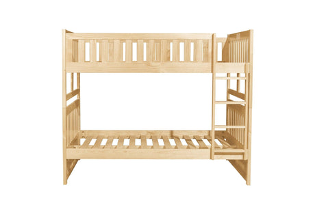Bartly Natural Pine Modern Transitional Solid Wood Youth Full/full Bunk Bed With Storage Boxes - Ella Furniture