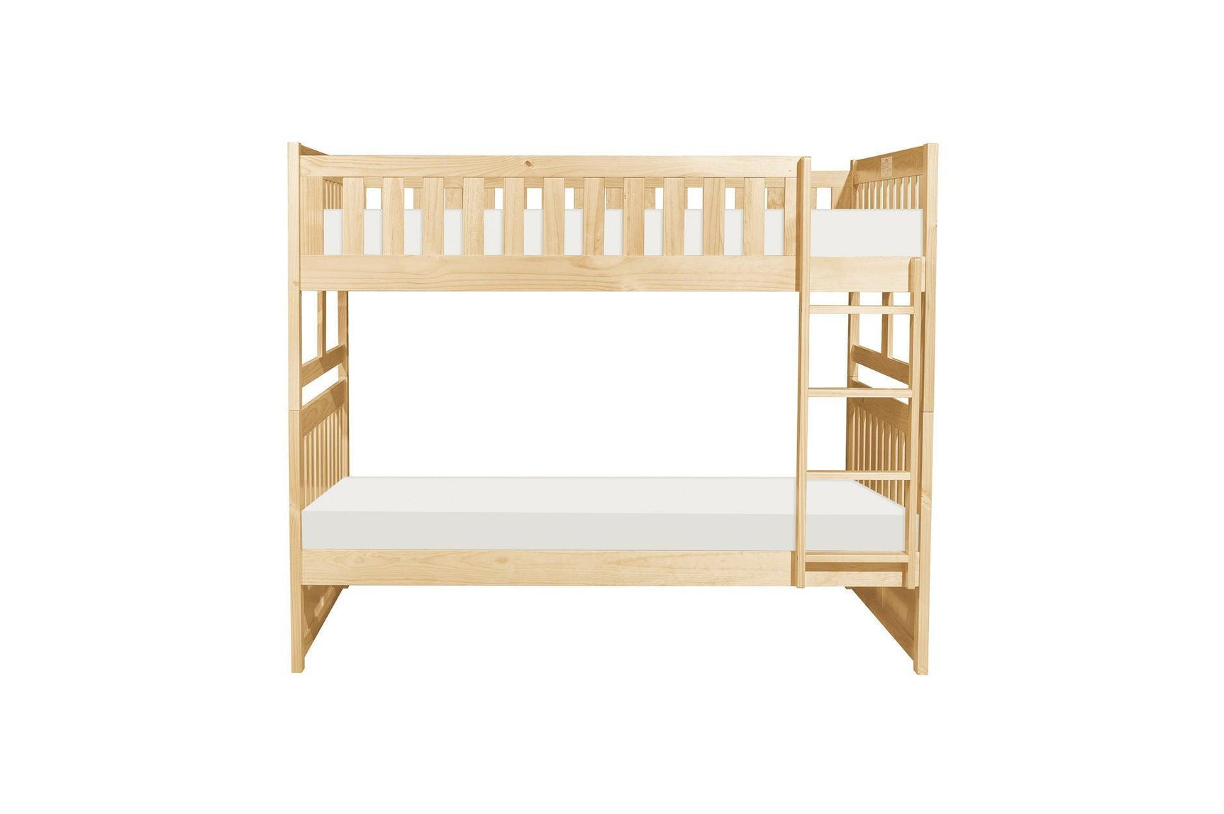 Bartly Natural Pine Modern Transitional Solid Wood Youth Full/full Bunk Bed With Storage Boxes - Ella Furniture
