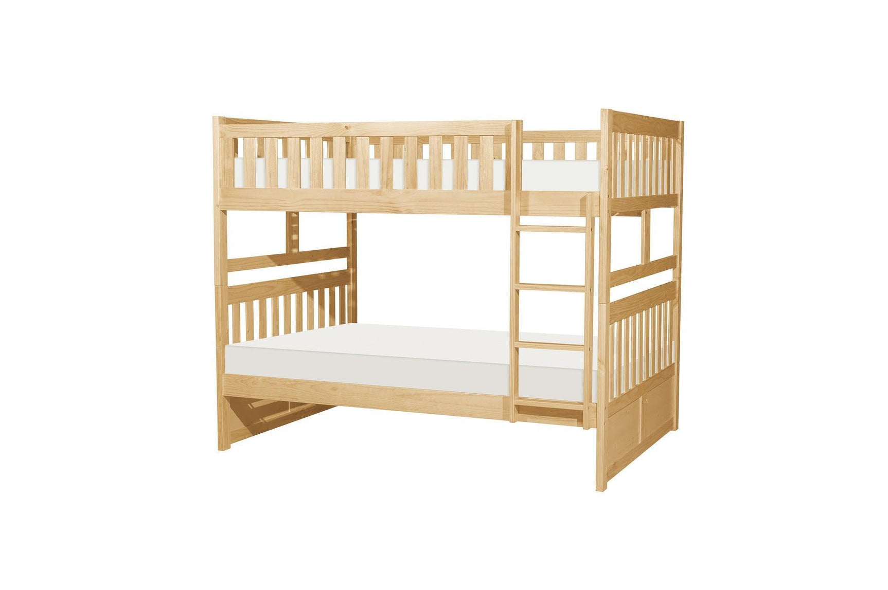 Bartly Natural Pine Modern Transitional Solid Wood Youth Full/full Bunk Bed With Storage Boxes - Ella Furniture