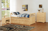 Bartly Natural Pine Modern Transitional Solid Wood Youth Panel Storage Trundle Bedroom Set - Ella Furniture