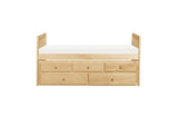 Bartly Natural Pine Modern Transitional Solid Wood Youth Panel Storage Trundle Bedroom Set - Ella Furniture