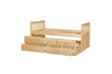Bartly Natural Pine Modern Transitional Solid Wood Youth Panel Storage Trundle Bedroom Set - Ella Furniture