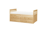 Bartly Natural Pine Modern Transitional Solid Wood Youth Panel Storage Trundle Bedroom Set - Ella Furniture