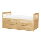 Bartly Natural Pine Pine Veneer, Wood And Engineered Wood Youth Twin Panel Storage Trundle Bed - Ella Furniture