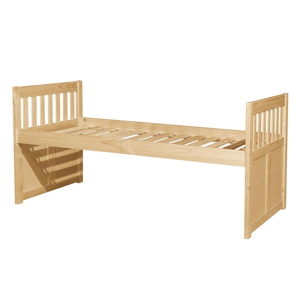 Bartly Natural Pine Transitional Pine Veneer, Wood, Engineered Wood Twin Panel Storage Trundle Bed - Ella Furniture