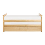 Bartly Natural Pine Transitional Pine Veneer, Wood And Engineered Twin Over Twin Trundle Bed - Ella Furniture