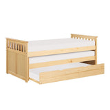 Bartly Natural Pine Transitional Pine Veneer, Wood And Engineered Twin Over Twin Trundle Bed - Ella Furniture