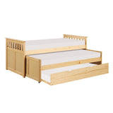 Bartly Natural Pine Transitional Pine Veneer, Wood And Engineered Twin Over Twin Trundle Bed - Ella Furniture