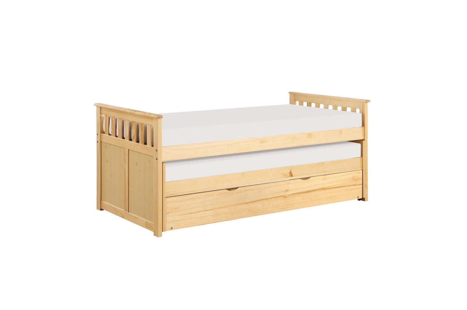 Bartly Natural Pine Modern Transitional Solid Wood Youth Storage Bedroom Set - Ella Furniture