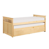 Bartly Natural Pine Transitional Pine Veneer, Wood And Engineered Twin Over Twin Storage Bed - Ella Furniture
