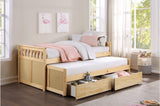 Bartly Natural Pine Modern Transitional Solid Wood Youth Storage Bedroom Set - Ella Furniture