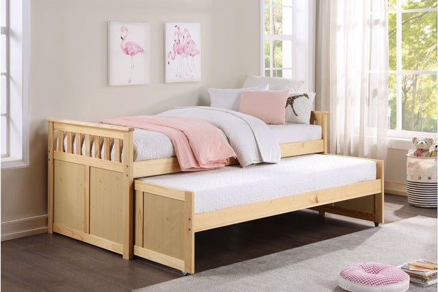 Bartly Natural Pine Modern Transitional Solid Wood Youth Storage Bedroom Set - Ella Furniture
