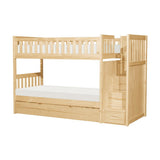 Bartly Natural Pine Pine Veneer, Wood, Engineered Wood Twin/twin Step Bunk Bed With Twin Trundle - Ella Furniture