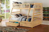 Bartly Natural Pine Modern Transitional Solid Wood Youth Twin/full Bunk Bedroom Set - Ella Furniture