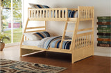 Bartly Natural Pine Modern Transitional Solid Wood Youth Twin/full Bunk Bedroom Set - Ella Furniture
