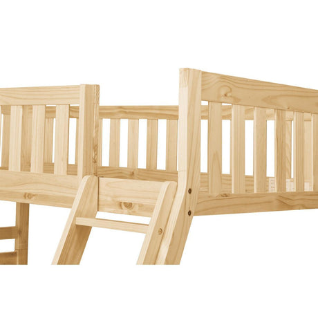 Bartly Natural Pine Transitional Pine Veneer, Wood And Engineered Wood Twin Over Full Bunk Bed - Ella Furniture