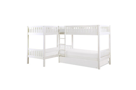 Galen White Modern Transitional Wood And Engineered Wood Four Youth Twin Bedroom Set - Ella Furniture