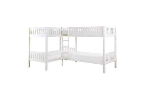 Galen White Modern Transitional Wood And Engineered Wood Four Youth Twin Bedroom Set - Ella Furniture