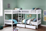 Galen White Modern Transitional Wood And Engineered Wood Four Youth Twin Bedroom Set - Ella Furniture