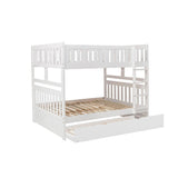 Galen White Modern Transitional Wood And Engineered Wood Full/full Bunk Bed With Twin Trundle - Ella Furniture