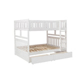 Galen White Modern Transitional Wood And Engineered Wood Full/full Bunk Bed With Storage Boxes - Ella Furniture